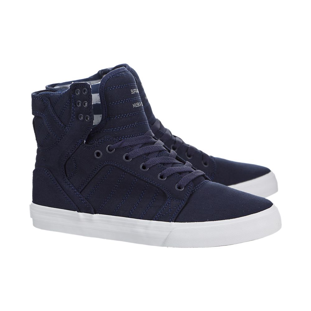 Baskets Montantes Supra SkyTop Bleu Marine Navy/White Homme | UAF-51065005